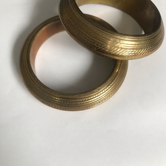 2pc Vintage Brass Bangles Bracelet - Picture 7 of 12